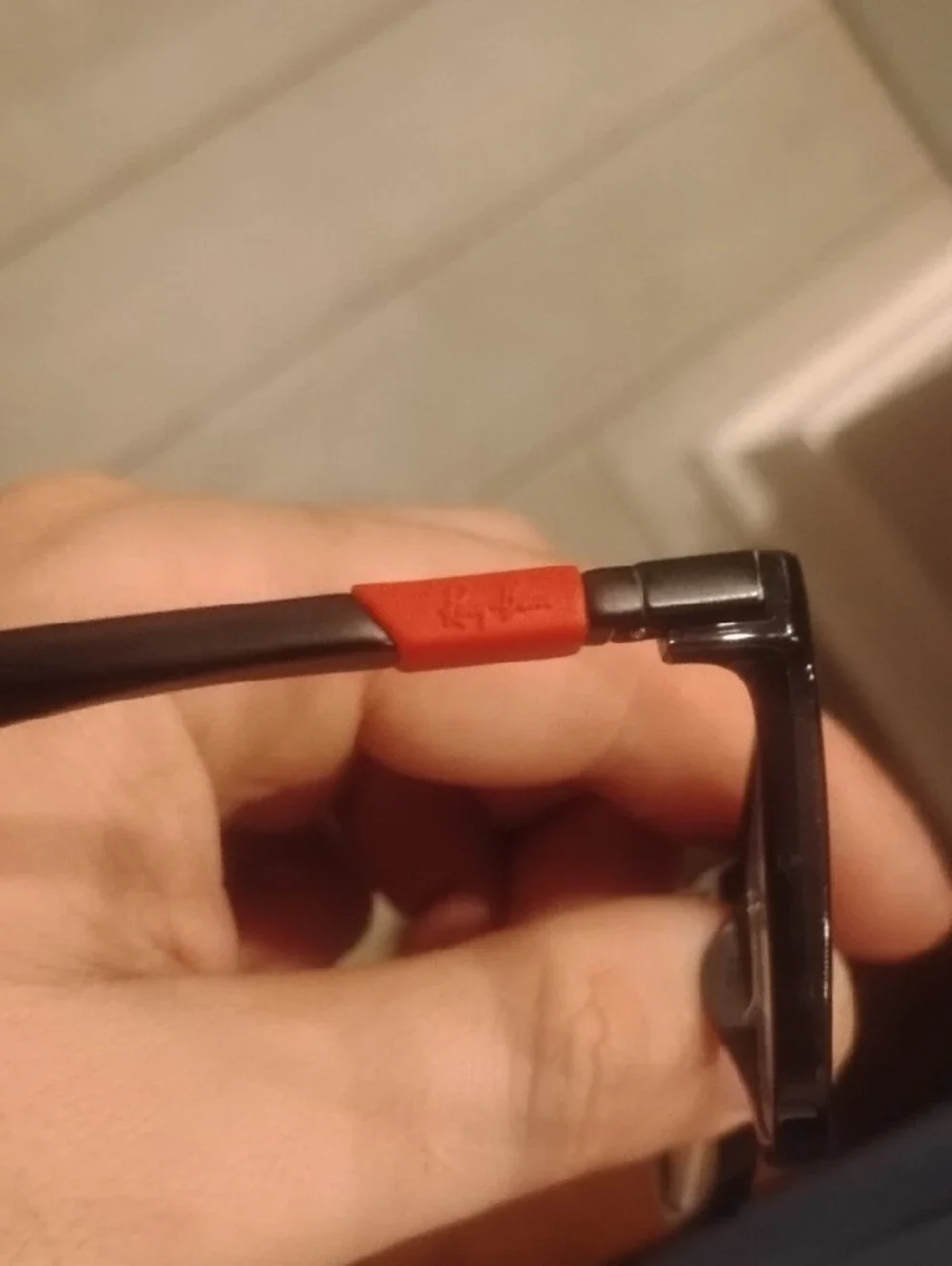 Ray-Ban Kids Black Frames with Malable Red Temple Tips